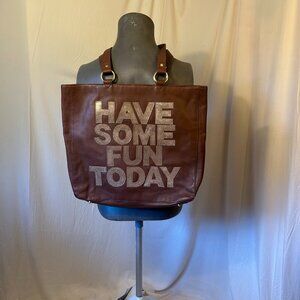 (NWOT) HSFT Brown Josie Leather Bag (Perfect Travel/Everyday Tote)